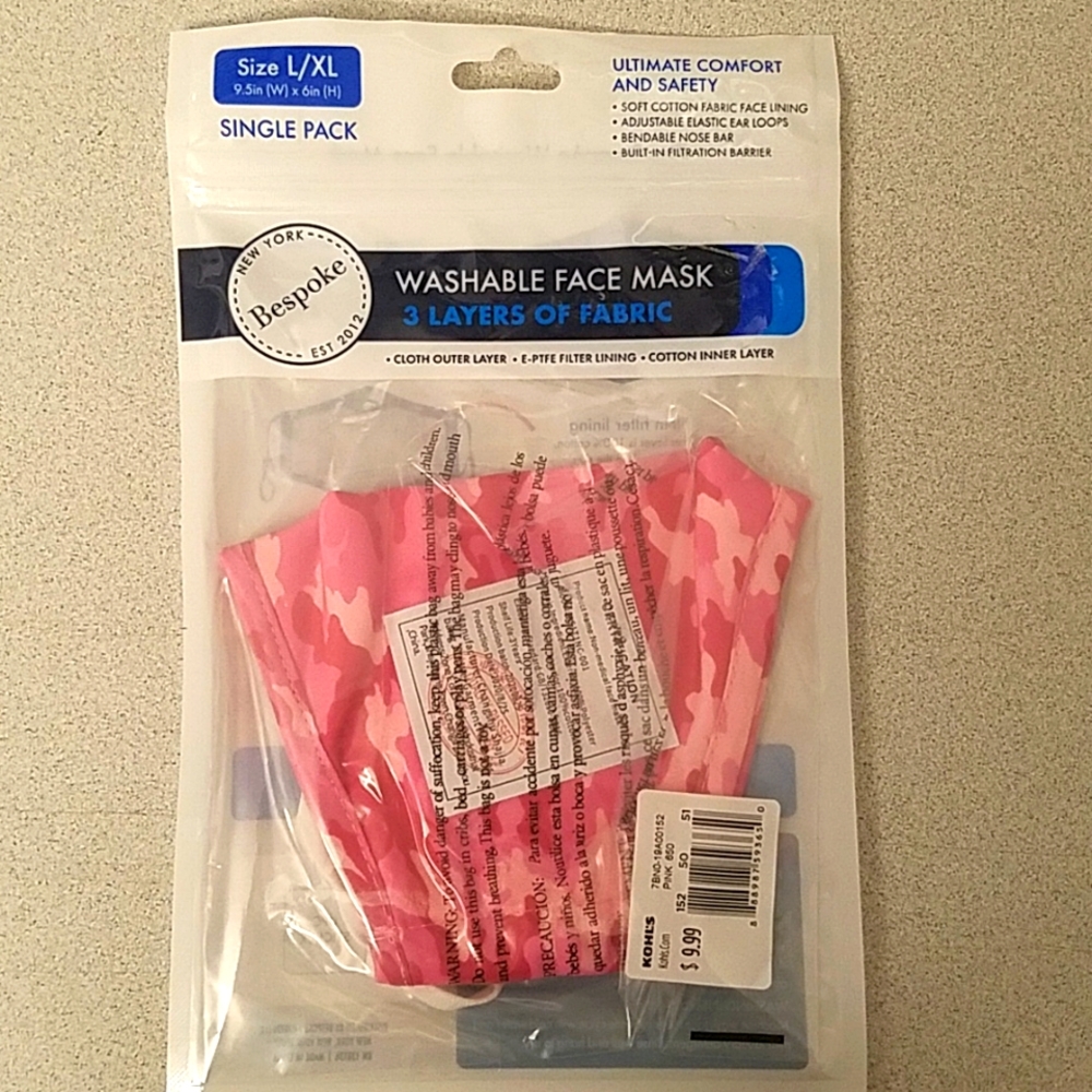 🆕️Bespoke Washable face mask "Pink Camo" L/XL